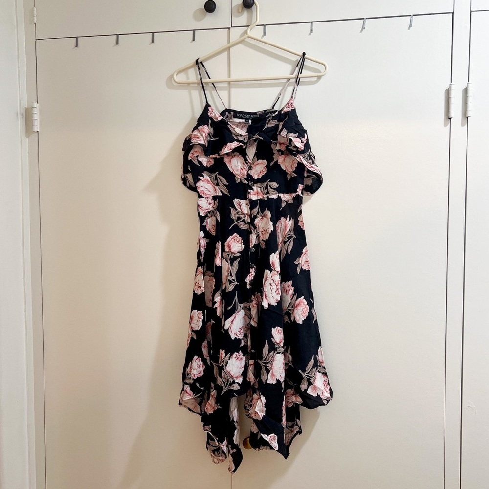 Topshop Floral Midi Dress